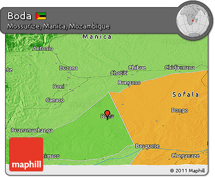 Political Panoramic Map of Boda