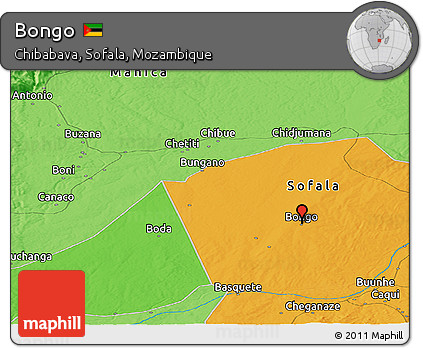 Political Panoramic Map of Bongo