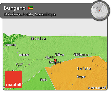 Political Panoramic Map of Bungano