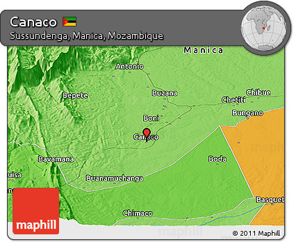Political Panoramic Map of Canaco