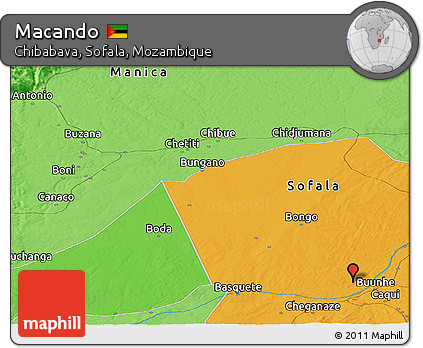 Political Panoramic Map of Macando