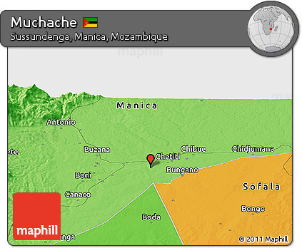 Political Panoramic Map of Muchache