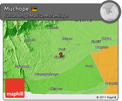 Political Panoramic Map of Muchope