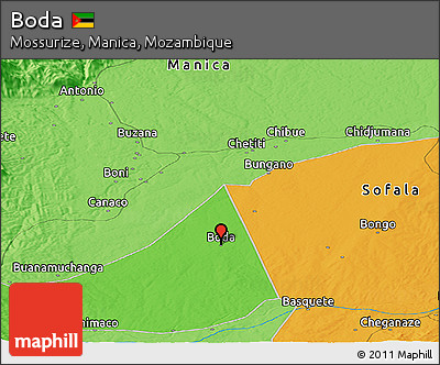 Political Panoramic Map of Boda