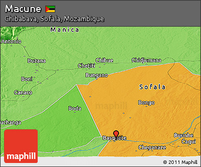 Political Panoramic Map of Macune