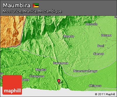 Political Panoramic Map of Maumbira