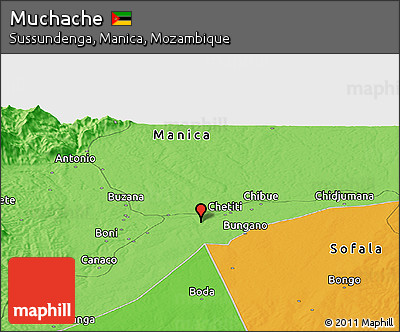 Political Panoramic Map of Muchache