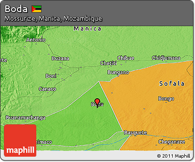 Political Panoramic Map of Boda