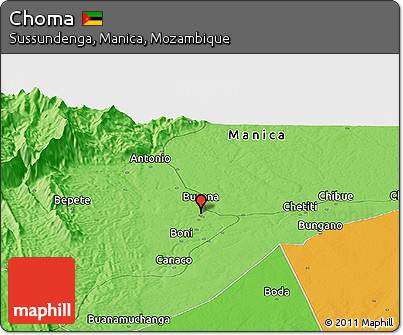 Political Panoramic Map of Choma