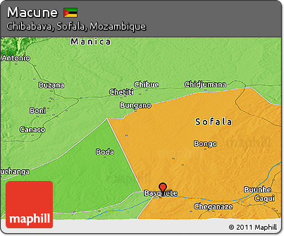 Political Panoramic Map of Macune