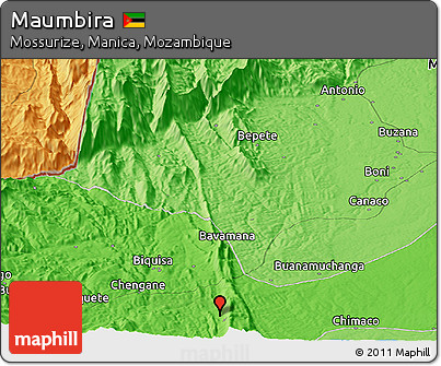 Political Panoramic Map of Maumbira