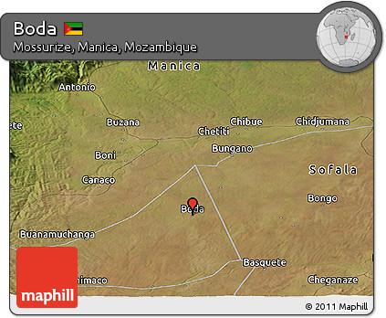 Satellite Panoramic Map of Boda