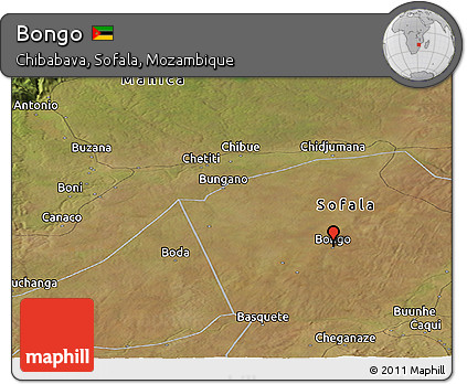 Satellite Panoramic Map of Bongo