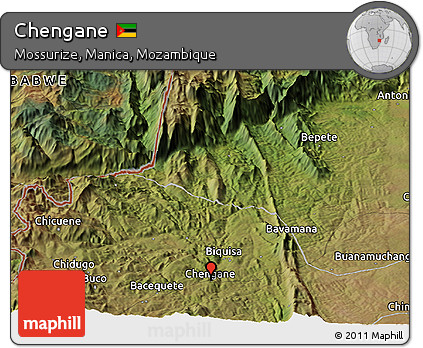 Satellite Panoramic Map of Chengane