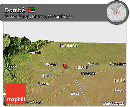 Satellite Panoramic Map of Dombé