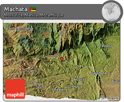 Satellite Panoramic Map of Machata