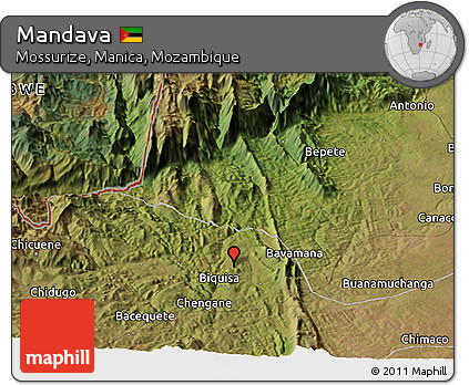 Satellite Panoramic Map of Mandava