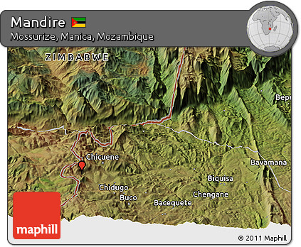 Satellite Panoramic Map of Mandire