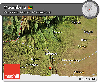 Satellite Panoramic Map of Maumbira