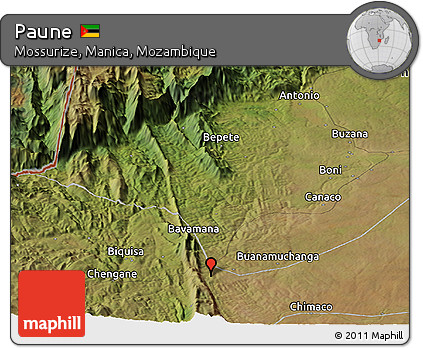 Satellite Panoramic Map of Paune