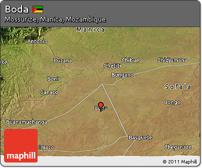 Satellite Panoramic Map of Boda