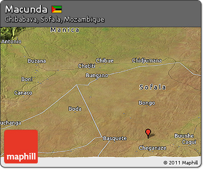 Satellite Panoramic Map of Macunda