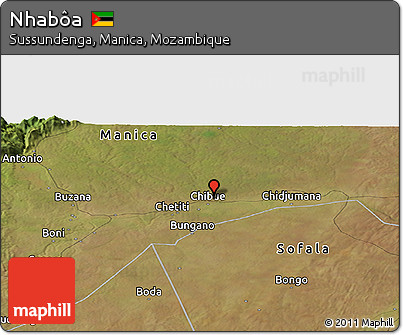 Satellite Panoramic Map of Nhabôa