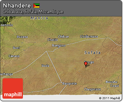 Satellite Panoramic Map of Nhandere
