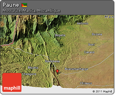 Satellite Panoramic Map of Paune