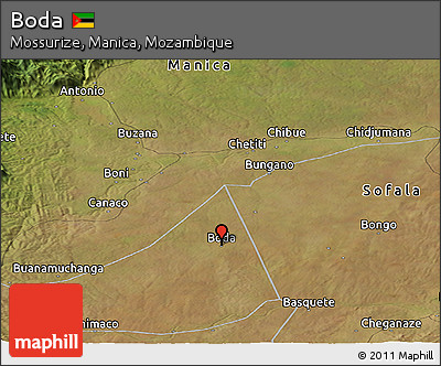 Satellite Panoramic Map of Boda