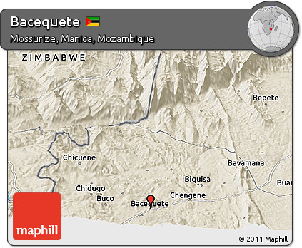 Shaded Relief Panoramic Map of Bacequete