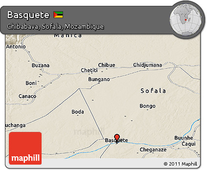 Shaded Relief Panoramic Map of Basquete