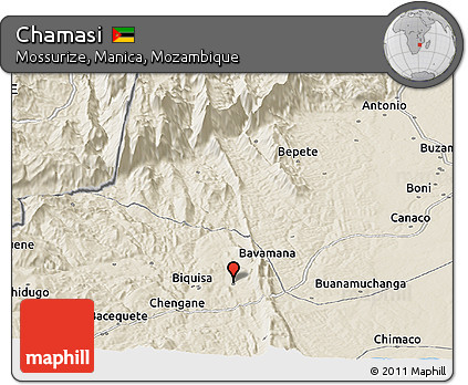 Shaded Relief Panoramic Map of Chamasi