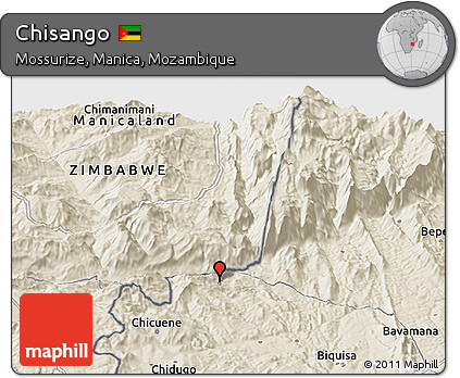 Shaded Relief Panoramic Map of Chisango