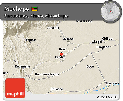 Shaded Relief Panoramic Map of Muchope