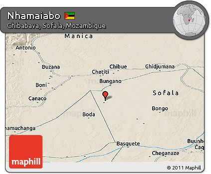 Shaded Relief Panoramic Map of Nhamaiabo