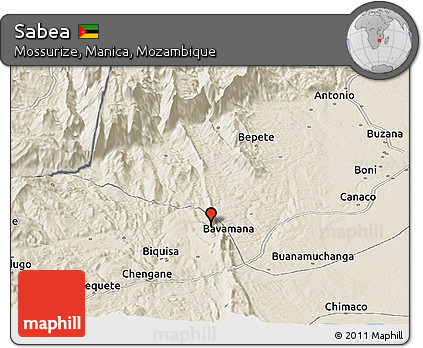 Shaded Relief Panoramic Map of Sabea