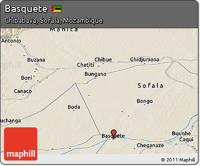 Shaded Relief Panoramic Map of Basquete