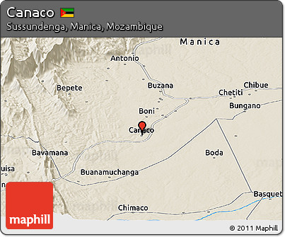 Shaded Relief Panoramic Map of Canaco