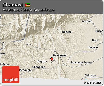 Shaded Relief Panoramic Map of Chamasi
