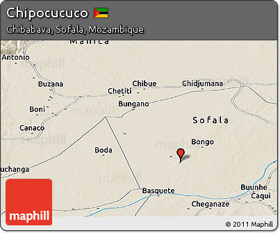 Shaded Relief Panoramic Map of Chipocucuco