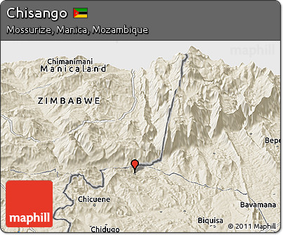 Shaded Relief Panoramic Map of Chisango