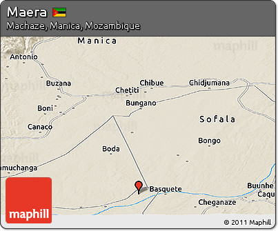 Shaded Relief Panoramic Map of Maera