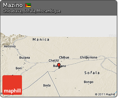 Shaded Relief Panoramic Map of Mazino