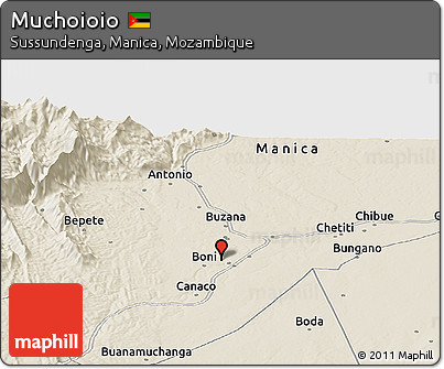Shaded Relief Panoramic Map of Muchoioio
