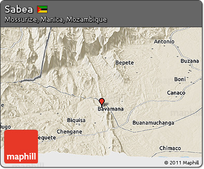 Shaded Relief Panoramic Map of Sabea