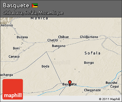 Shaded Relief Panoramic Map of Basquete