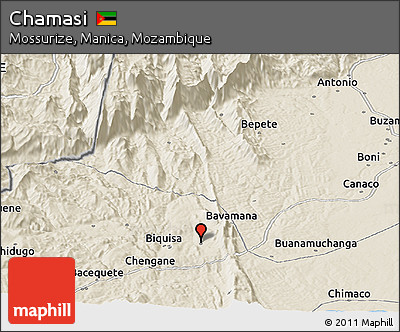 Shaded Relief Panoramic Map of Chamasi