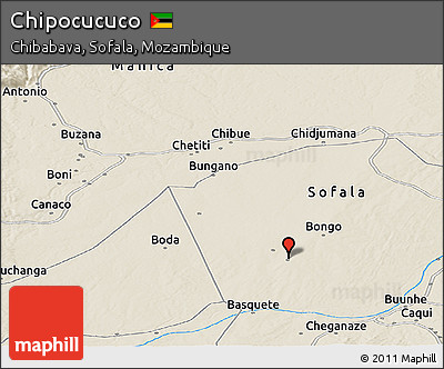 Shaded Relief Panoramic Map of Chipocucuco