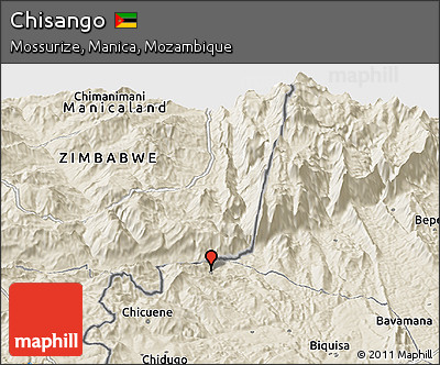 Shaded Relief Panoramic Map of Chisango